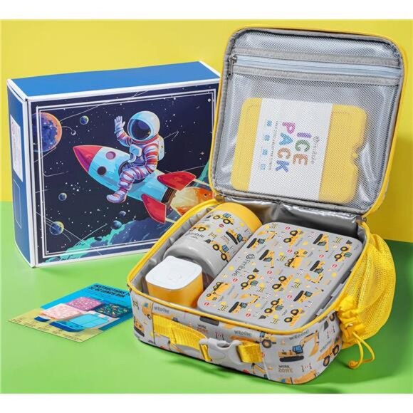 Kids Bento Box with Insulated Lunch Bag, Food Jar & Ice Pack Set - Picture 3 of 8